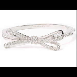 Kate spade tied up pave bow bangle-silver